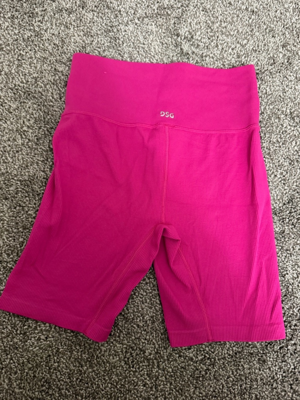DSG Hot Pink Ribbed High-Waist Bike Shorts